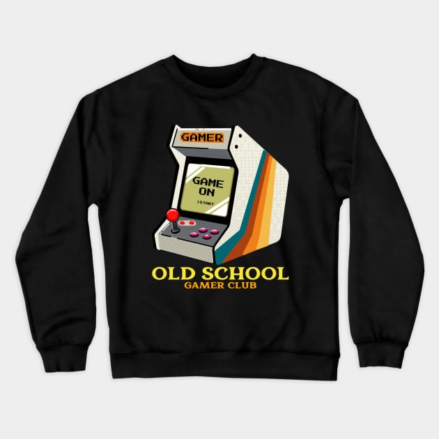 Old School Gamer Club Design Crewneck Sweatshirt by ArtPace